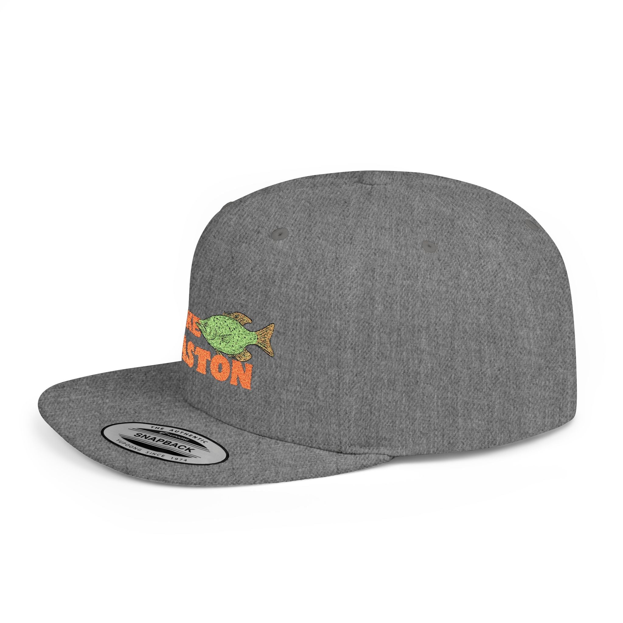 Lake Gaston Fish Flat Bill Snapback Hat, Fishing Cap, Outdoor Gear, Lake House Gift, Summer Accessories, Stylish Headwear