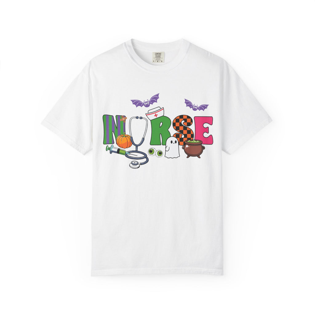 Halloween Nurse T-Shirt, Cute Nurse Shirt, Unisex Halloween Tee, Gift for Nurses, Spooky Nursing Apparel, Funny Healthcare Shirt