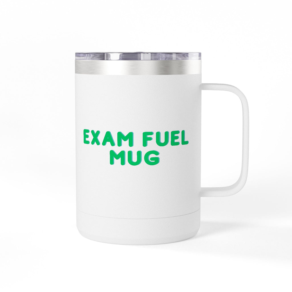 Exam Fuel Mug Tumbler | Perfect for Students, Study Sessions, Motivational Drinkware, Eco-Friendly Cup
