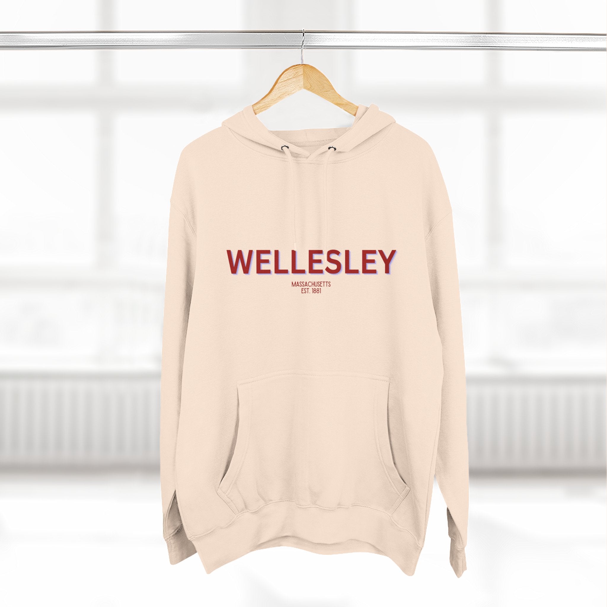 Wellesley Fleece Hoodie, Casual Sweatshirt, Cozy Layering Piece, Perfect Gift for All Occasions, Stylish Streetwear