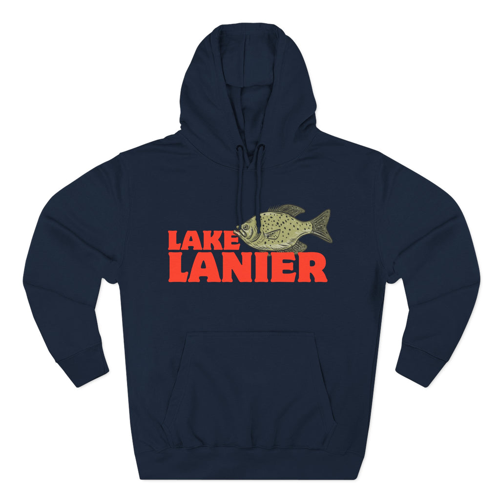 Lake Lanier Fleece Hoodie, Cozy Fishing Sweatshirt, Outdoor Adventure Wear, Unique Gift for Lake Lovers, Perfect for Fall and Winter
