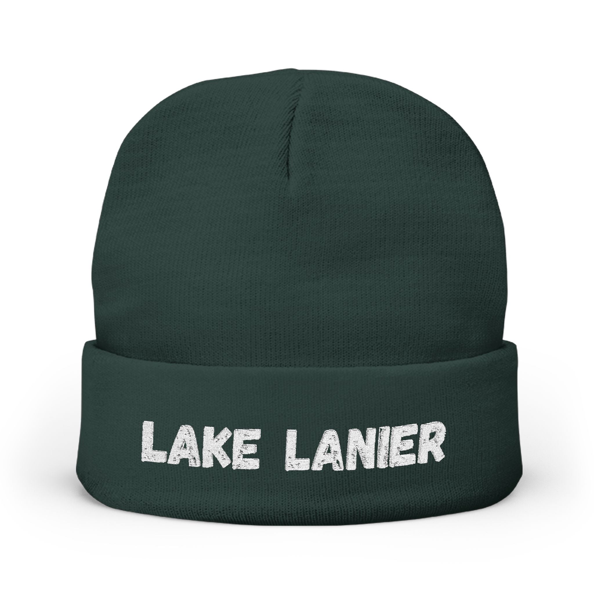 Lake Lanier Cozy Embroidered Knit Beanie, Winter Hat, Lake Lanier Merchandise, Warm Knit Hat, Gift for Her, Outdoor Beanie