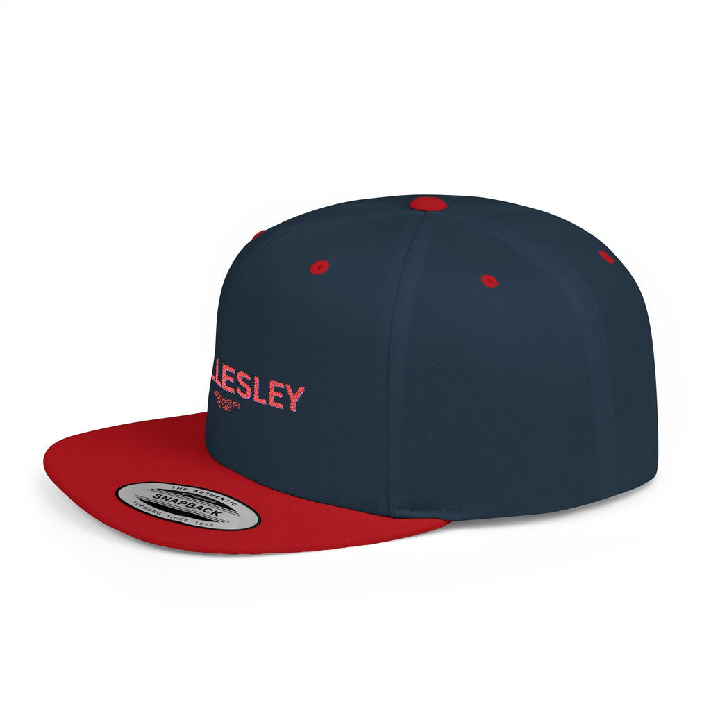 Wellesley Stylish Flat Bill Snapback Hat with Design, Perfect for Casual Outings, Streetwear, Gifts, Festivals, Everyday Wear