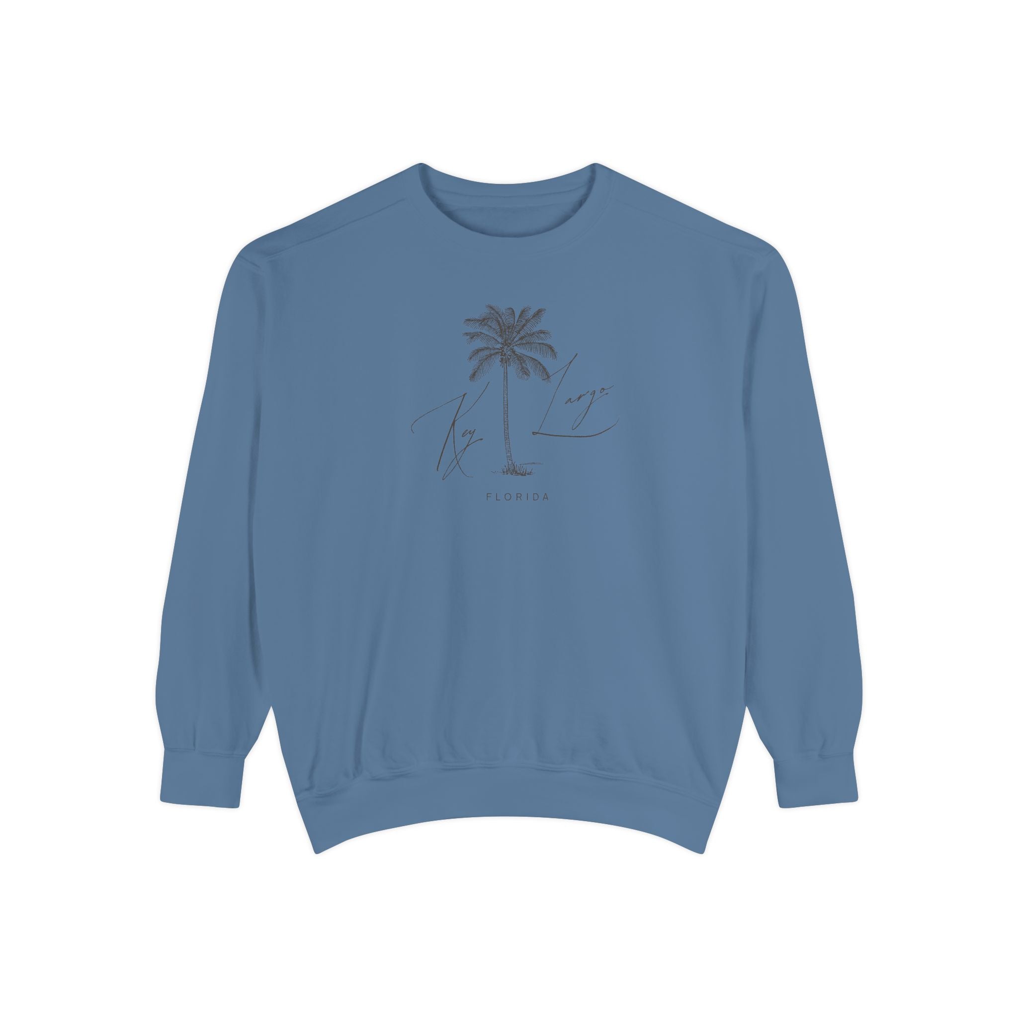 Key Largo Chill Vibes Sweatshirt - Unisex Garment-Dyed Style, Perfect for Lounging
