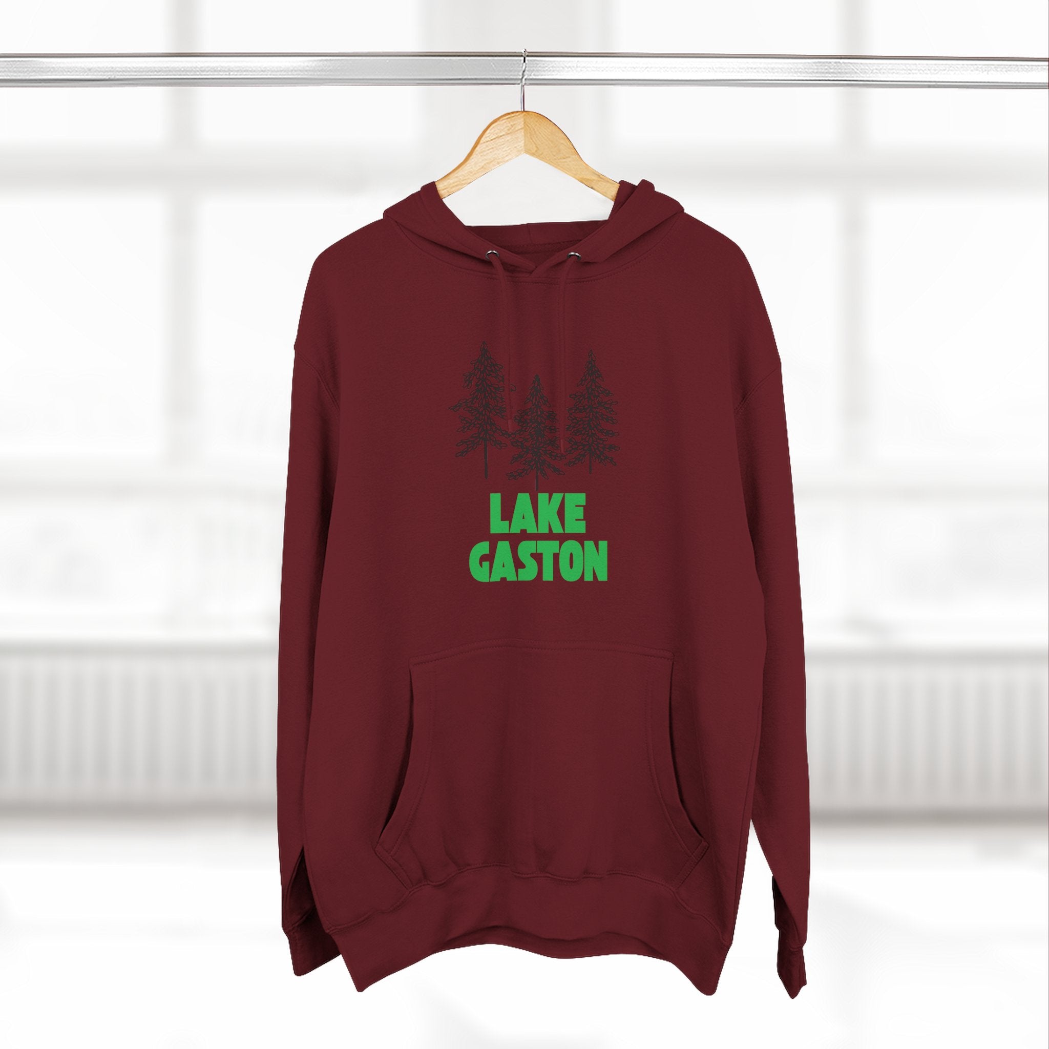 Lake Gaston Fleece Hoodie, Cozy Sweatshirt, Outdoor Adventure Wear, Unique Gift for Lake Lovers, Perfect for Fall and Winter