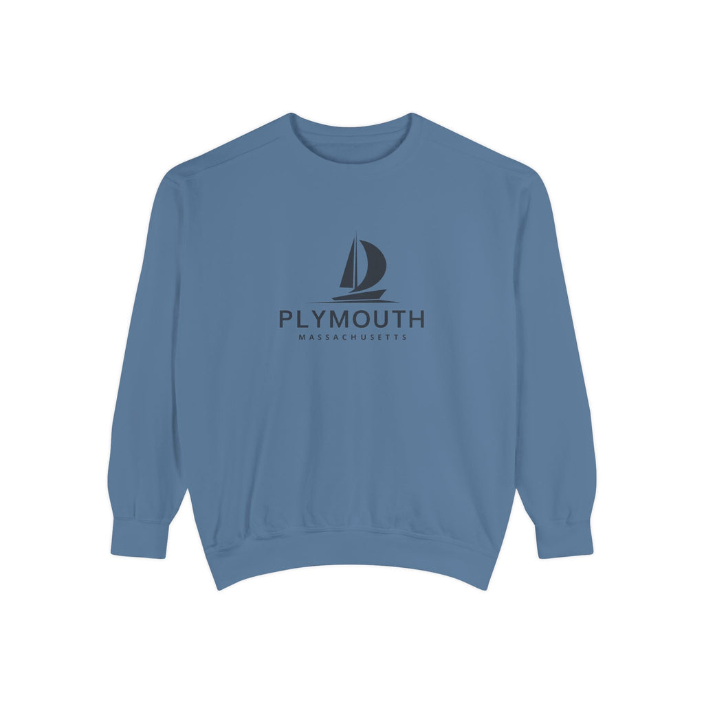 Plymouth Vibes Unisex Sweatshirt | Garment-Dyed Comfort, Perfect for Casual Outings, Travel, Gifts, Autumn Days