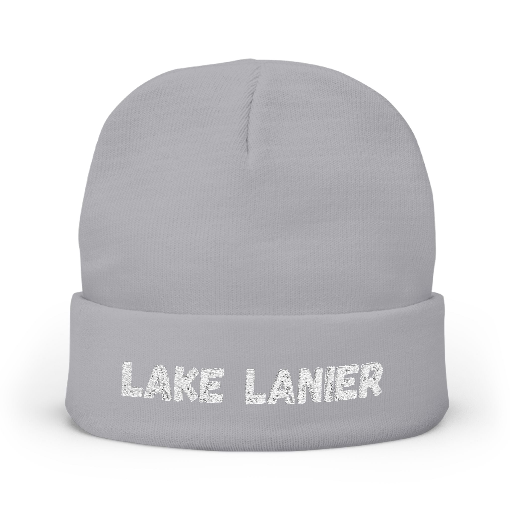 Lake Lanier Cozy Embroidered Knit Beanie, Winter Hat, Lake Lanier Merchandise, Warm Knit Hat, Gift for Her, Outdoor Beanie