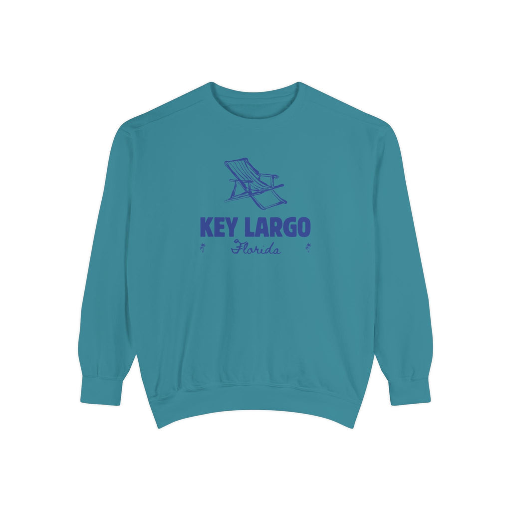 Key Largo Vibes Unisex Sweatshirt | Garment-Dyed Comfort, Perfect for Casual Outings, Travel, Gifts, Autumn Days