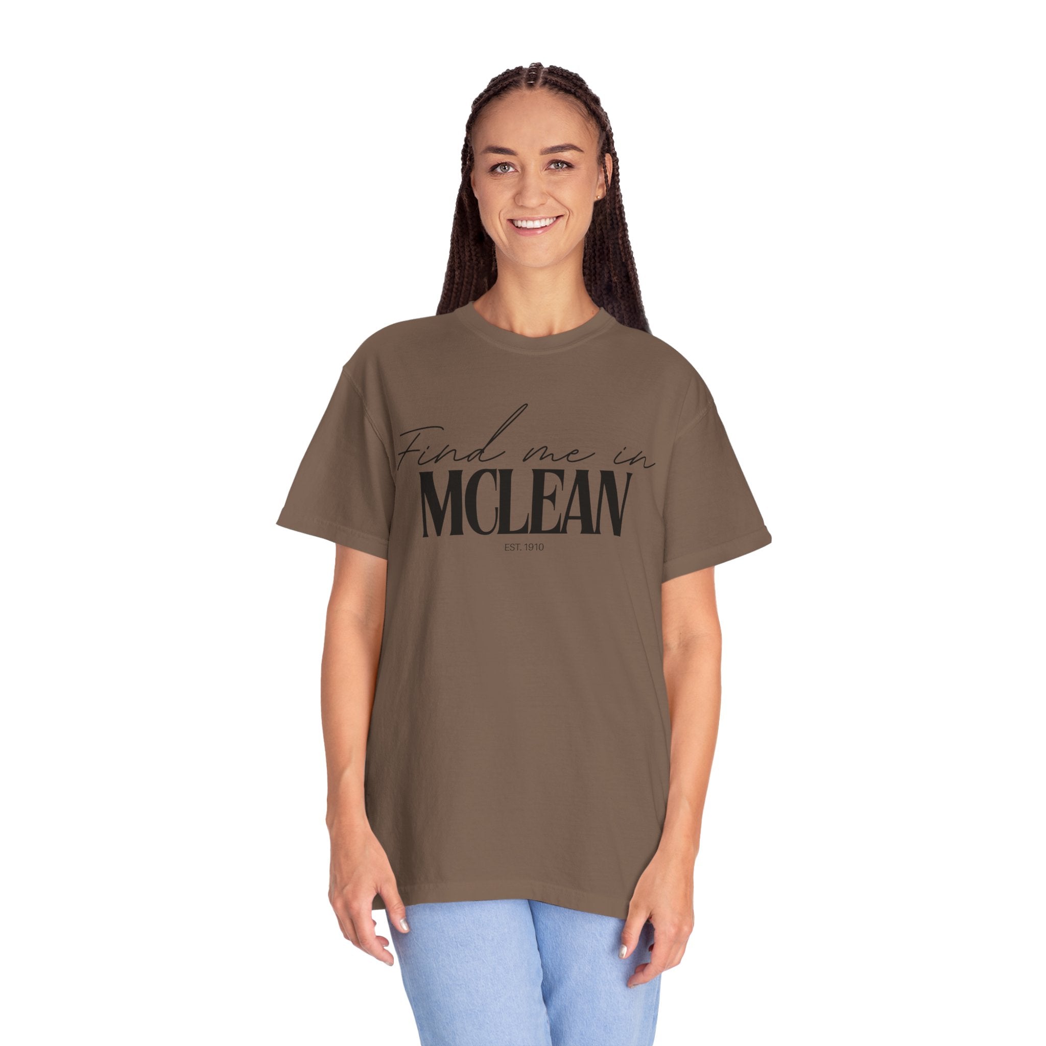 McLean Vibes Unisex Garment-Dyed T-Shirt, Casual Wear, Gifts for Locals, Trendy Summer Essential, Comfortable Everyday Tee
