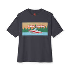 Lake Lanier Sunset Boxy Tee, Relaxed Summer Shirt, Unisex Tee, Vacation Wear, Boating Gift, Lake Life Apparel