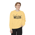 McLean Cozy Sweatshirt, Unisex Garment-Dyed Crew, Casual Wear, Gift for Friends, Fall Fashion, Lounge Style
