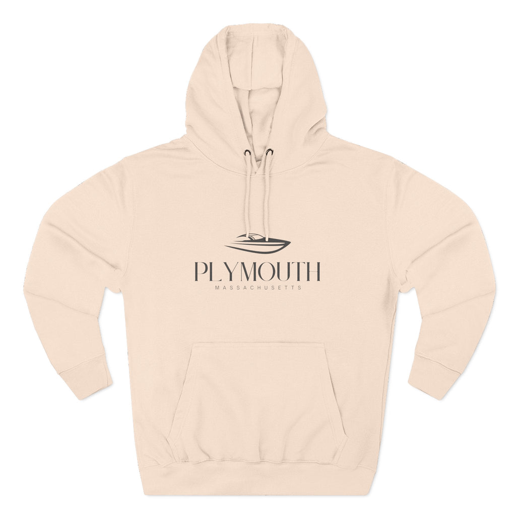 Plymouth Stylish Three-Panel Fleece Hoodie for Cozy Days, Casual Wear, Warm Layering, Gift for Him or Her