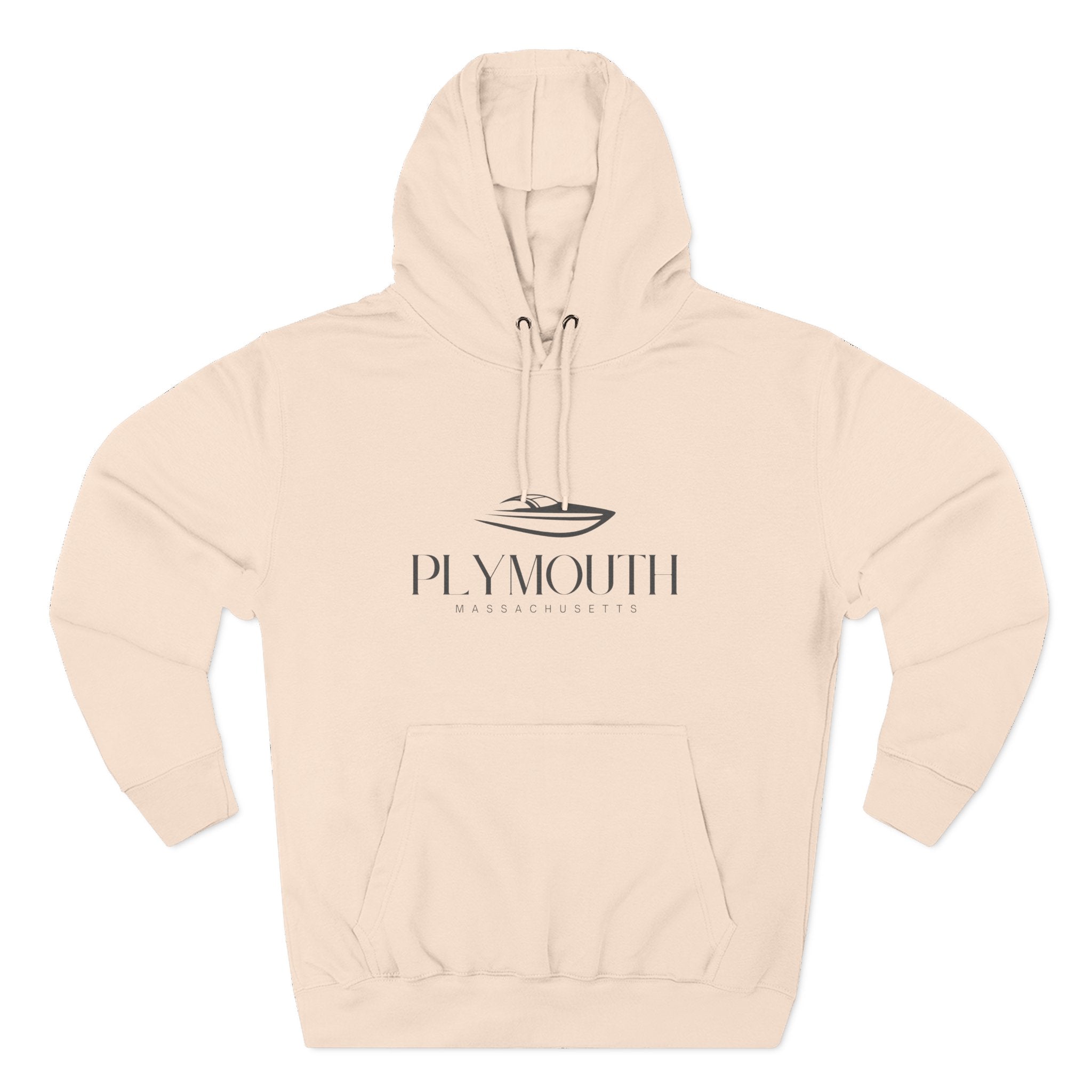 Plymouth Stylish Three-Panel Fleece Hoodie for Cozy Days, Casual Wear, Warm Layering, Gift for Him or Her