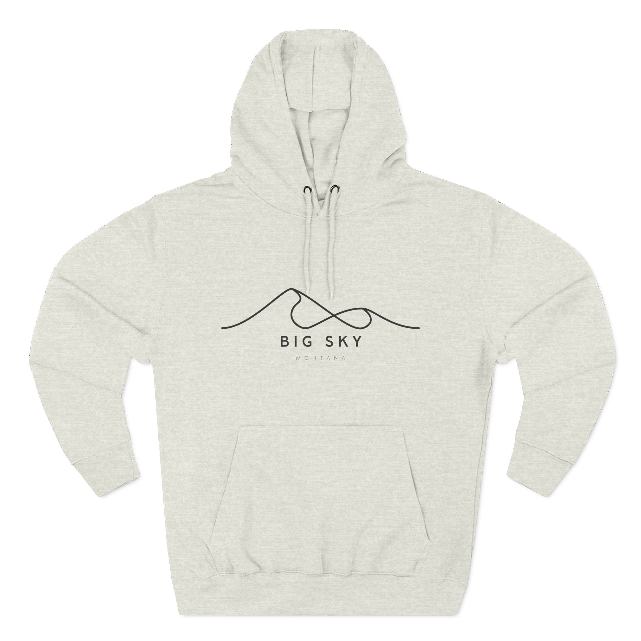 Big Sky Stylish Three-Panel Fleece Hoodie for Cozy Days, Casual Wear, Warm Layering, Gift for Him or Her