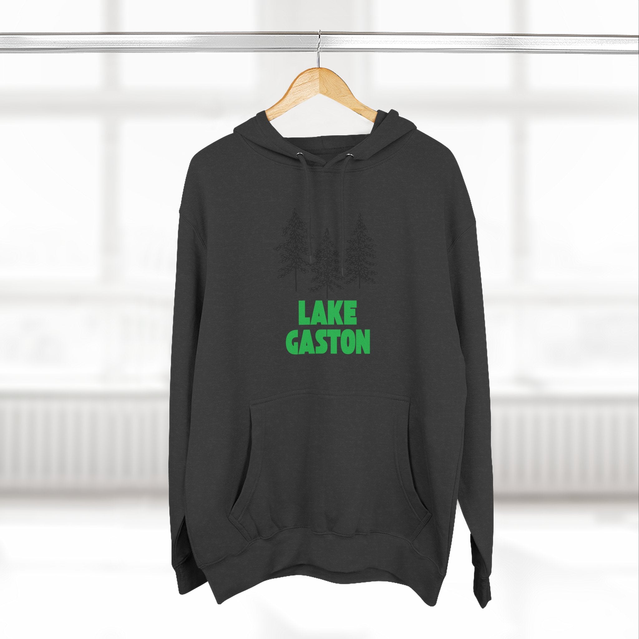 Lake Gaston Fleece Hoodie, Cozy Sweatshirt, Outdoor Adventure Wear, Unique Gift for Lake Lovers, Perfect for Fall and Winter