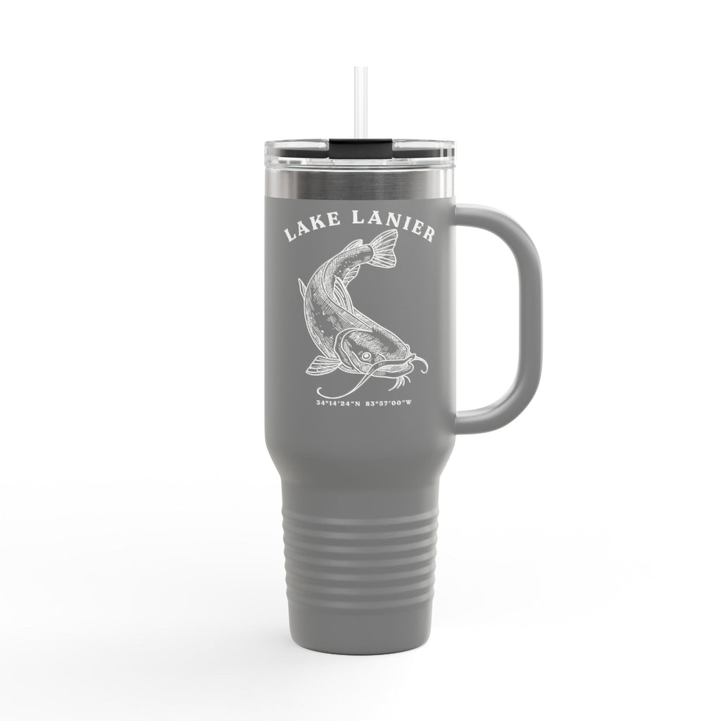 Lake Lanier Insulated Travel Mug, Summer Adventure Cup, Outdoor Coffee Tumbler, Fishing Gift, 40oz Drinkware