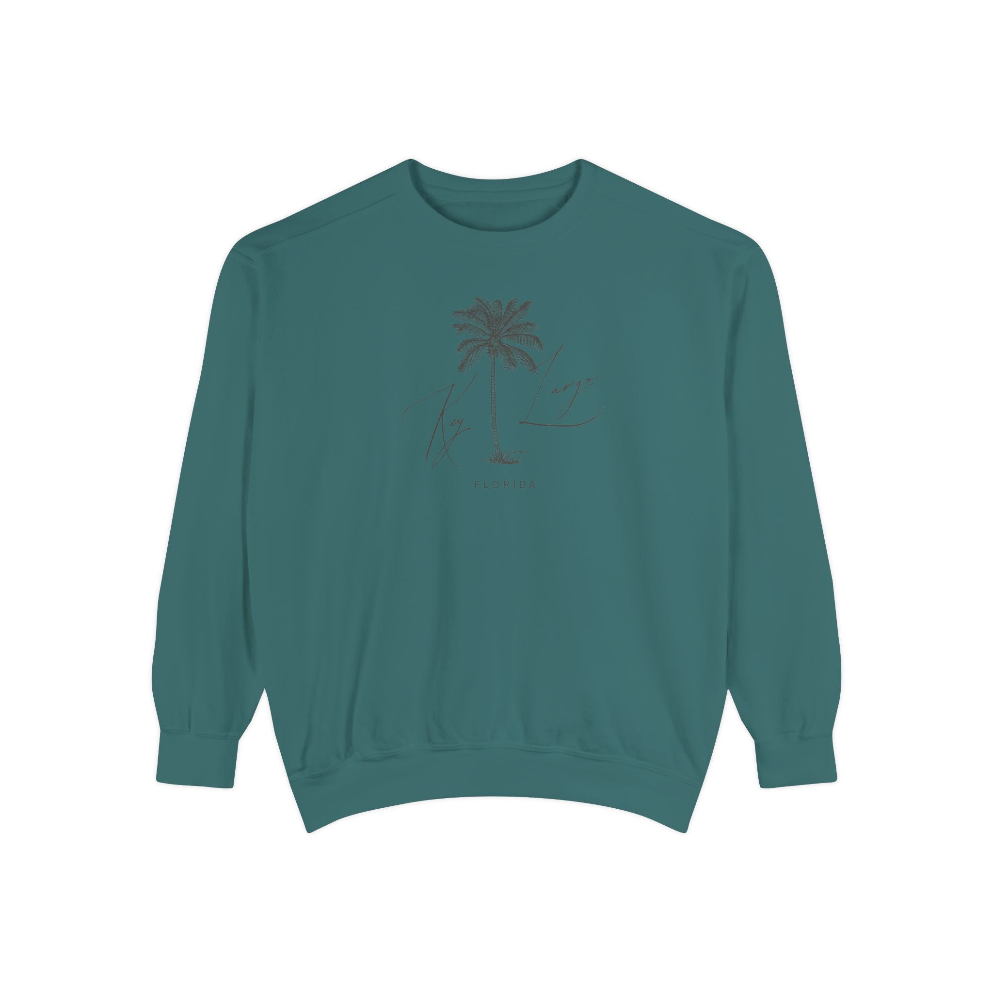 Key Largo Chill Vibes Sweatshirt - Unisex Garment-Dyed Style, Perfect for Lounging