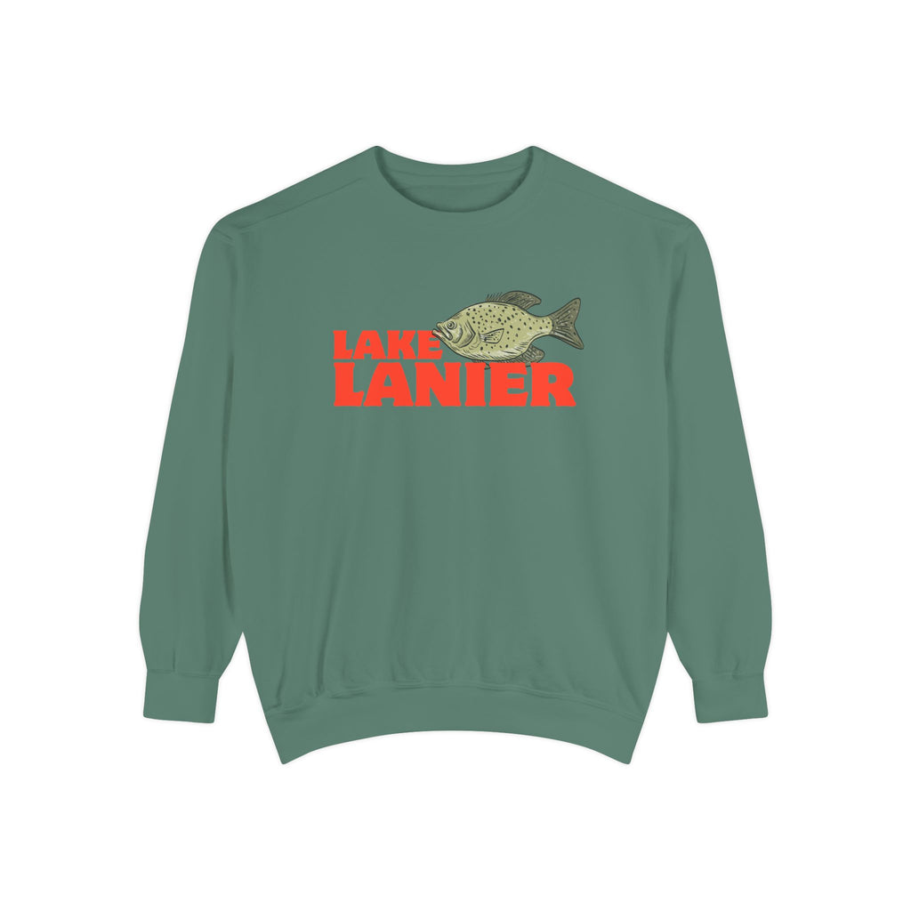 Lake Lanier Fish Sweatshirt | Unisex Garment-Dyed Apparel | Cozy Lake Life Gift, Relaxed Weekend Wear, Fishing Enthusiast Gear