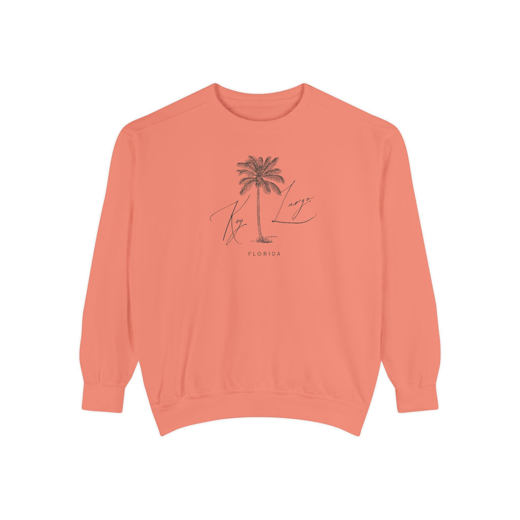 Key Largo Chill Vibes Sweatshirt - Unisex Garment-Dyed Style, Perfect for Lounging