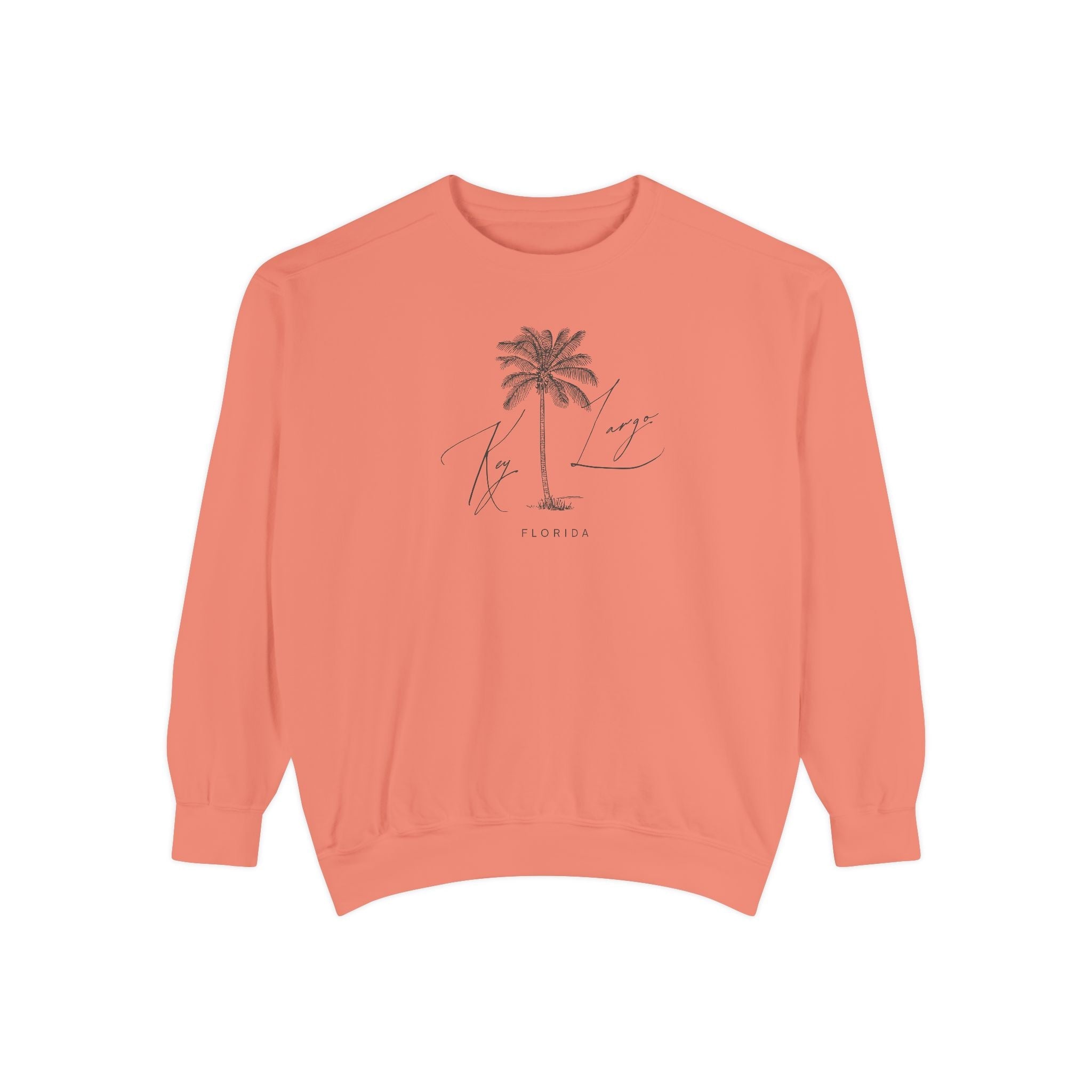 Key Largo Chill Vibes Sweatshirt - Unisex Garment-Dyed Style, Perfect for Lounging