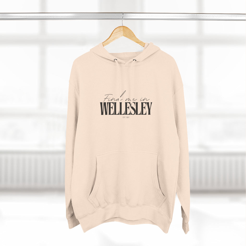 Wellesley Stylish Three-Panel Fleece Hoodie for Everyday Comfort, Personalized Gift, Casual Wear, Unisex Hoodie, Cozy Fashion