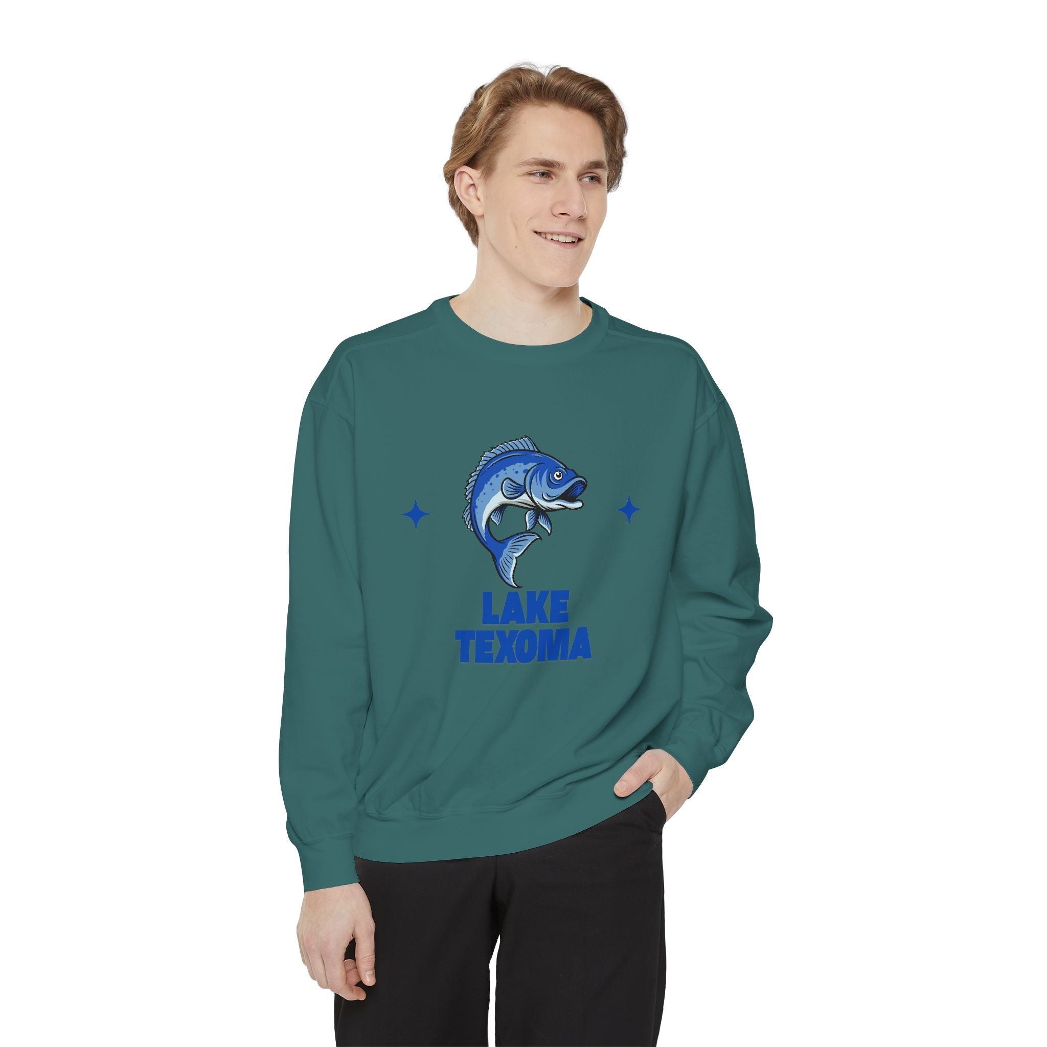 Lake Texoma Fish Design Unisex Sweatshirt | Cozy Fishing Apparel, Casual Wear, Gift for Anglers, Lake Day Outfit, Nature Lovers Sweatshirt
