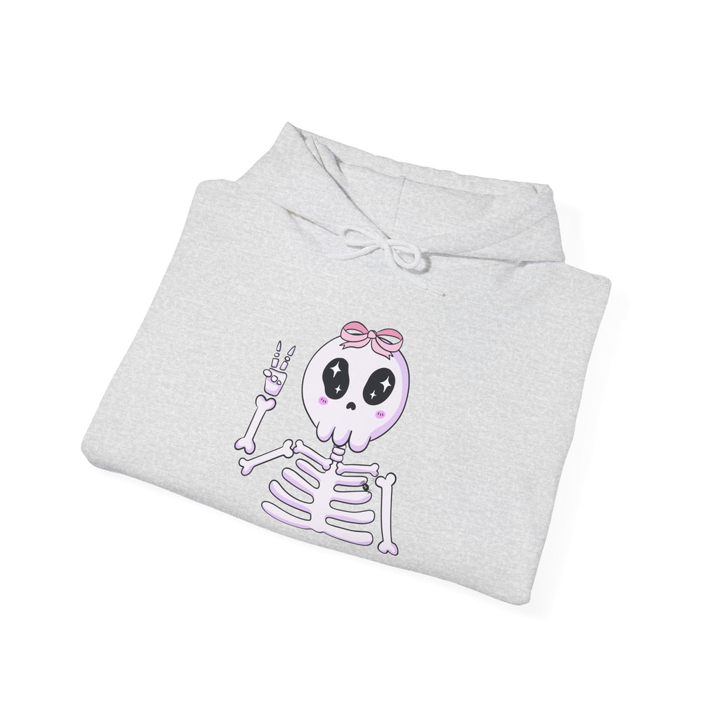 Cute Skeleton Graphic Hoodie for Halloween, Cozy Sweatshirt for Fall, Fun Gift for Halloween Lovers, Edgy Autumn Apparel, Unisex