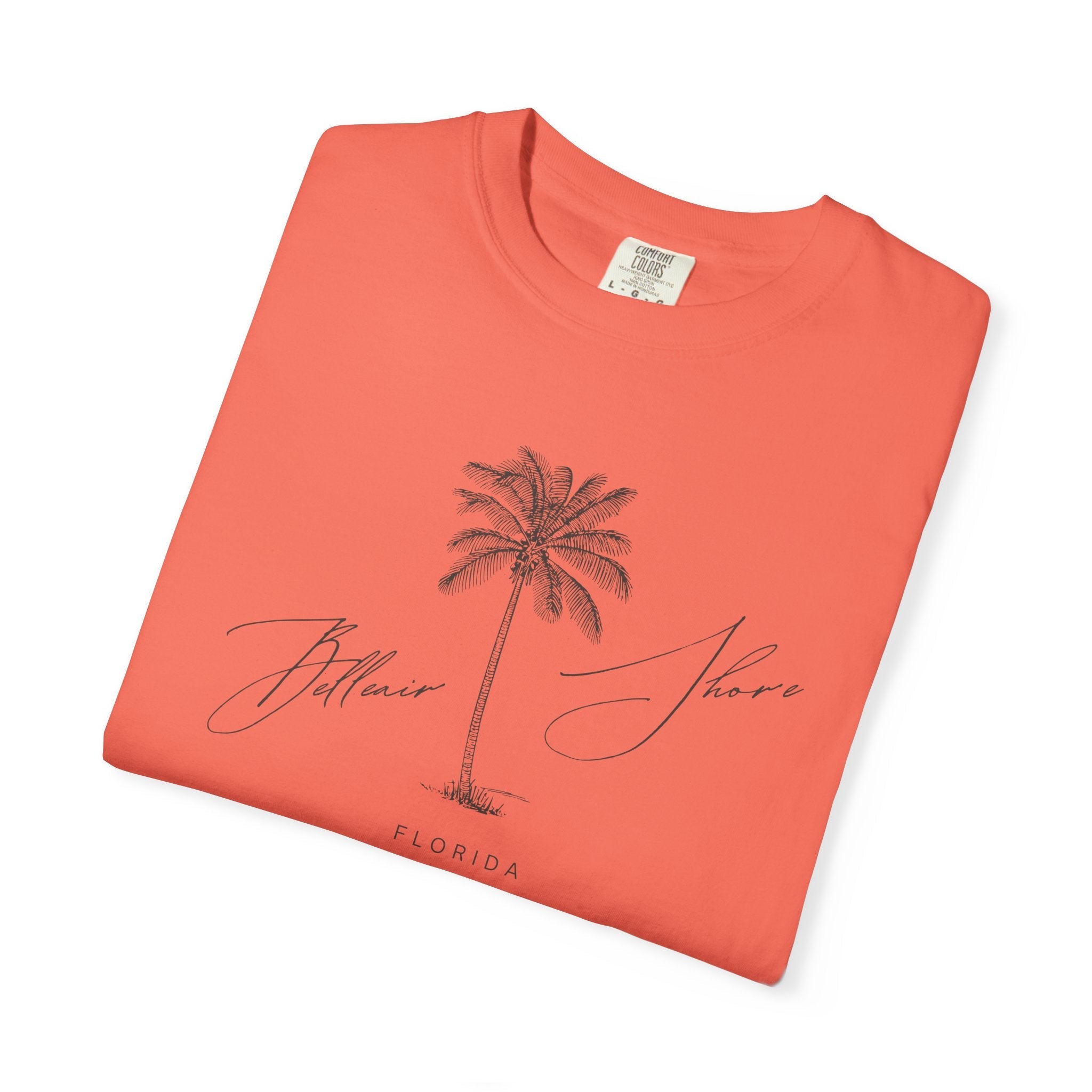 Belleair Shore Chill Vibes Palm Tree Tee - Unisex Garment-Dyed T-shirt for Beach Lovers, Summer Outings, Casual Wear, Gifts for Him/Her