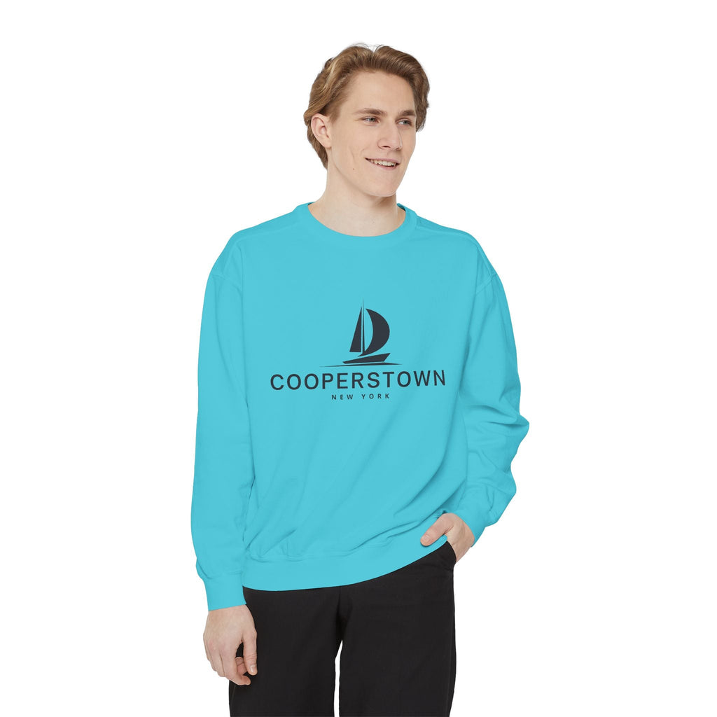 Cooperstown Vibes Unisex Sweatshirt | Garment-Dyed Comfort, Perfect for Casual Outings, Travel, Gifts, Autumn Days