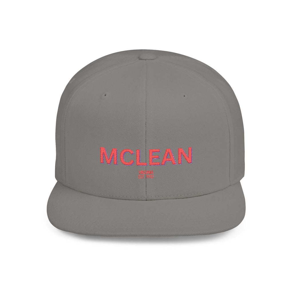 McLean Stylish Flat Bill Snapback Hat with Design, Perfect for Casual Outings, Streetwear, Gifts, Festivals, Everyday Wear