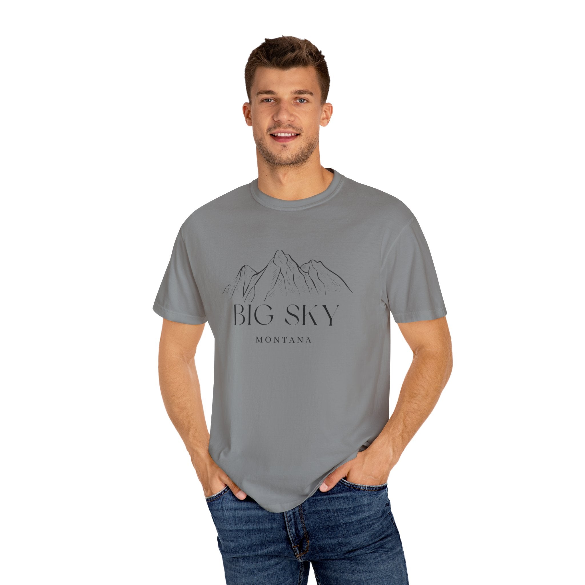 Big Sky - Unisex Garment-Dyed T-shirt, Casual Outfit, Gift for Nature Lovers, Vacation Essentials