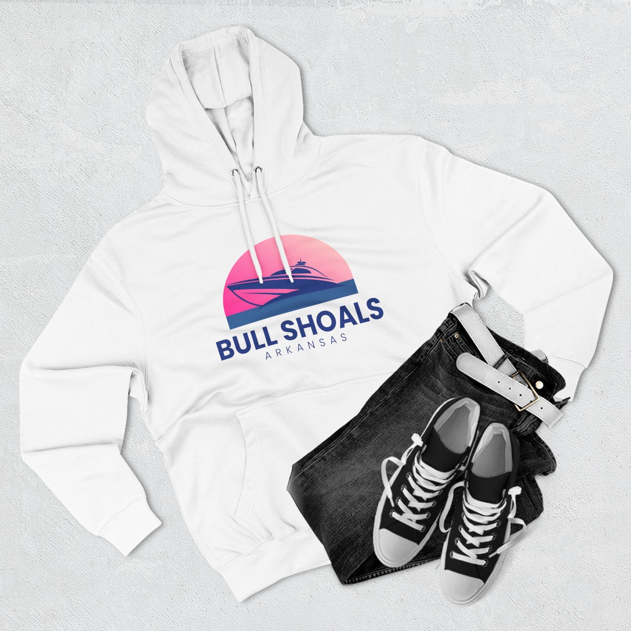Bull Shoals Vibes Hoodie with Design, Perfect for Autumn Lovers, Comfortable and Stylish, Great Gift for Vacations