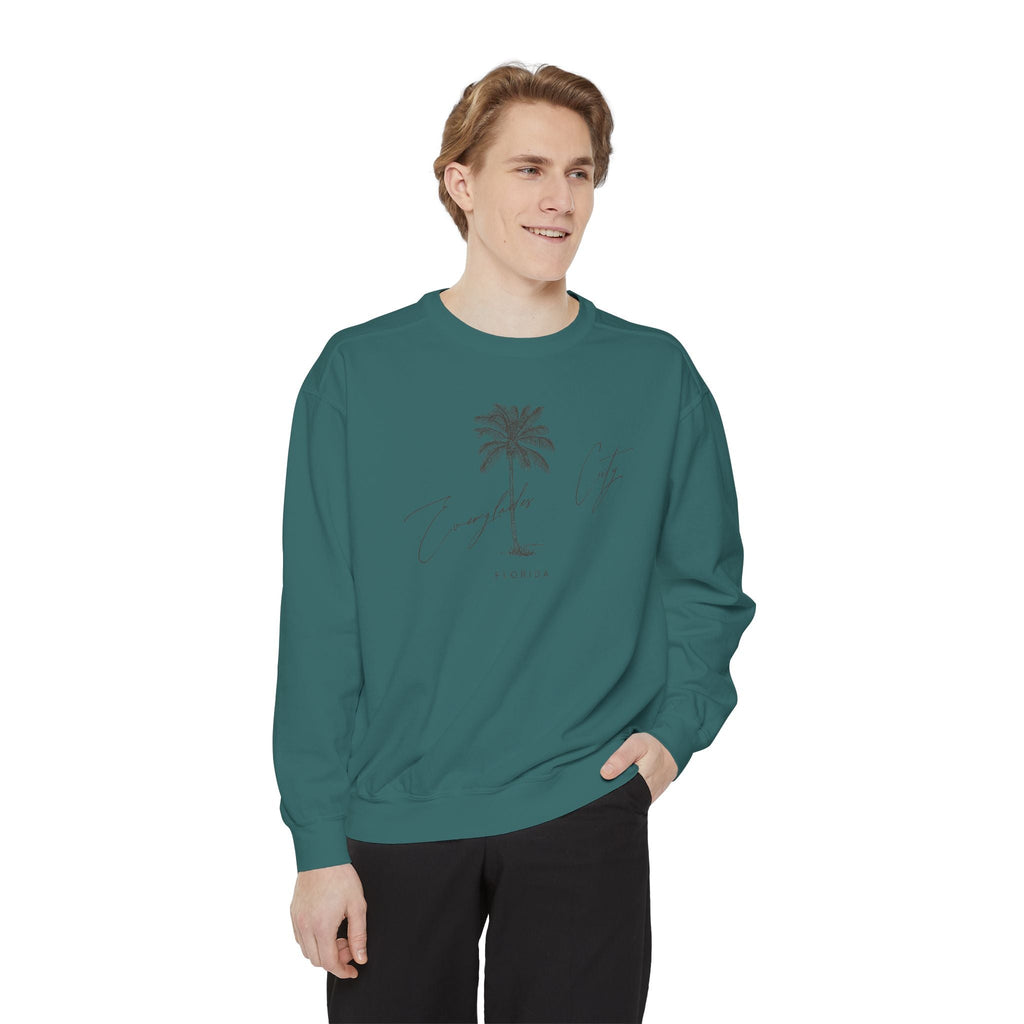 Everglades City Chill Vibes Sweatshirt - Unisex Garment-Dyed Style, Perfect for Lounging