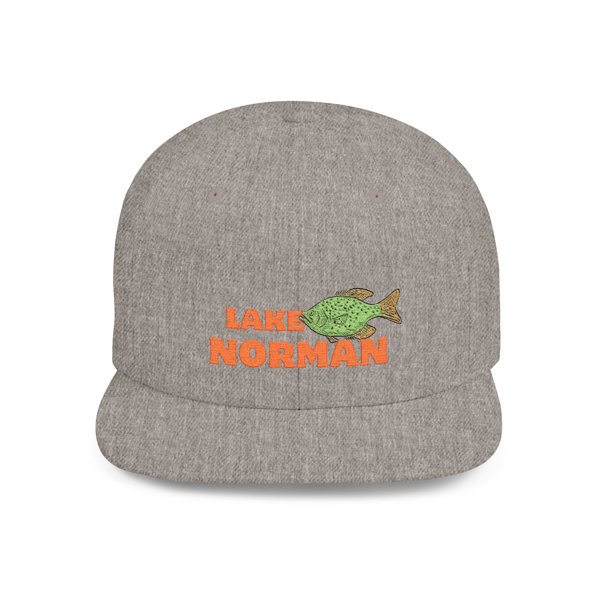 Lake Norman Fish Flat Bill Snapback Hat, Fishing Cap, Outdoor Gear, Lake House Gift, Summer Accessories, Stylish Headwear