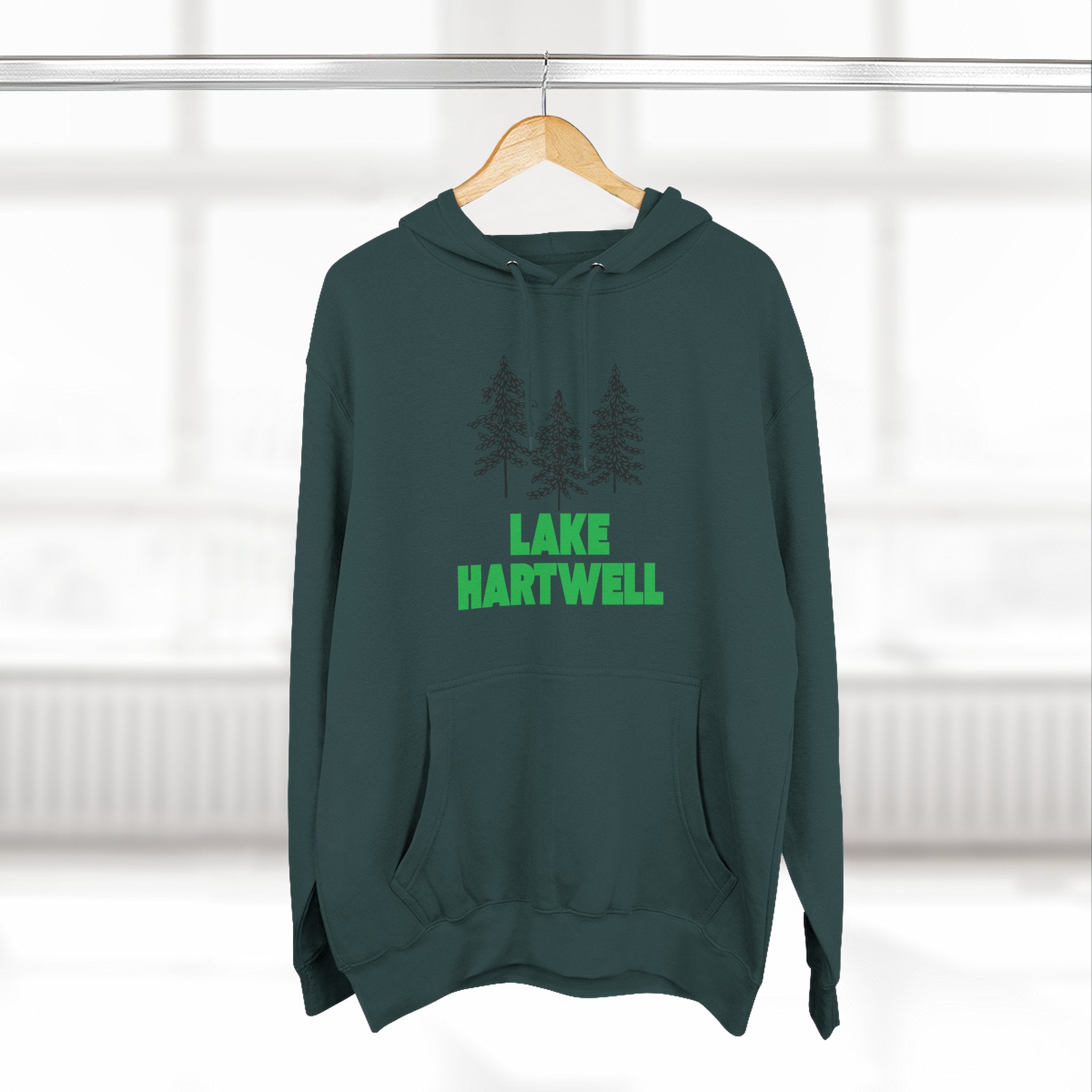 Lake Hartwell Fleece Hoodie, Cozy Sweatshirt, Outdoor Adventure Wear, Unique Gift for Lake Lovers, Perfect for Fall and Winter