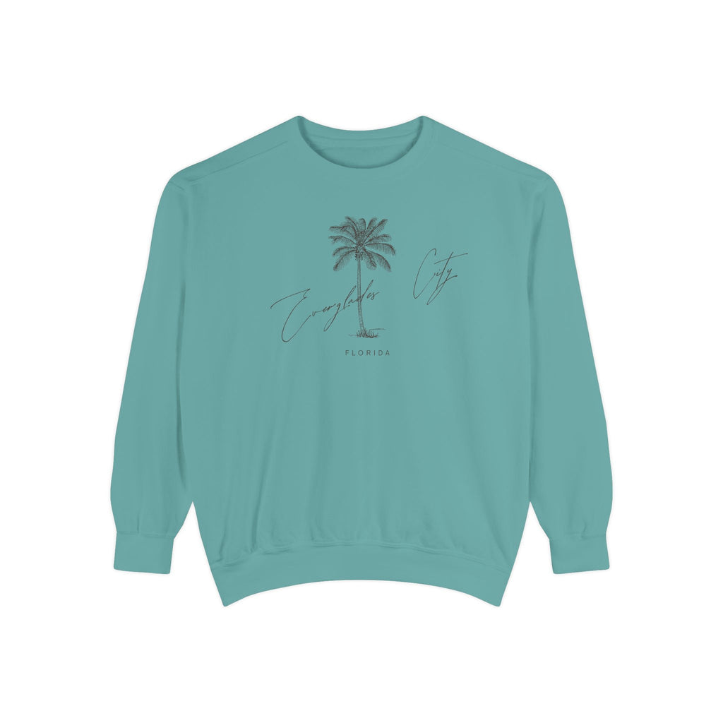 Everglades City Chill Vibes Sweatshirt - Unisex Garment-Dyed Style, Perfect for Lounging