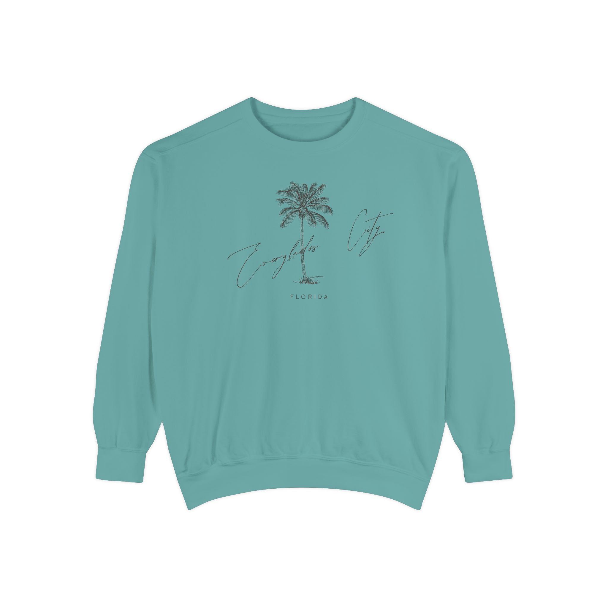 Everglades City Chill Vibes Sweatshirt - Unisex Garment-Dyed Style, Perfect for Lounging