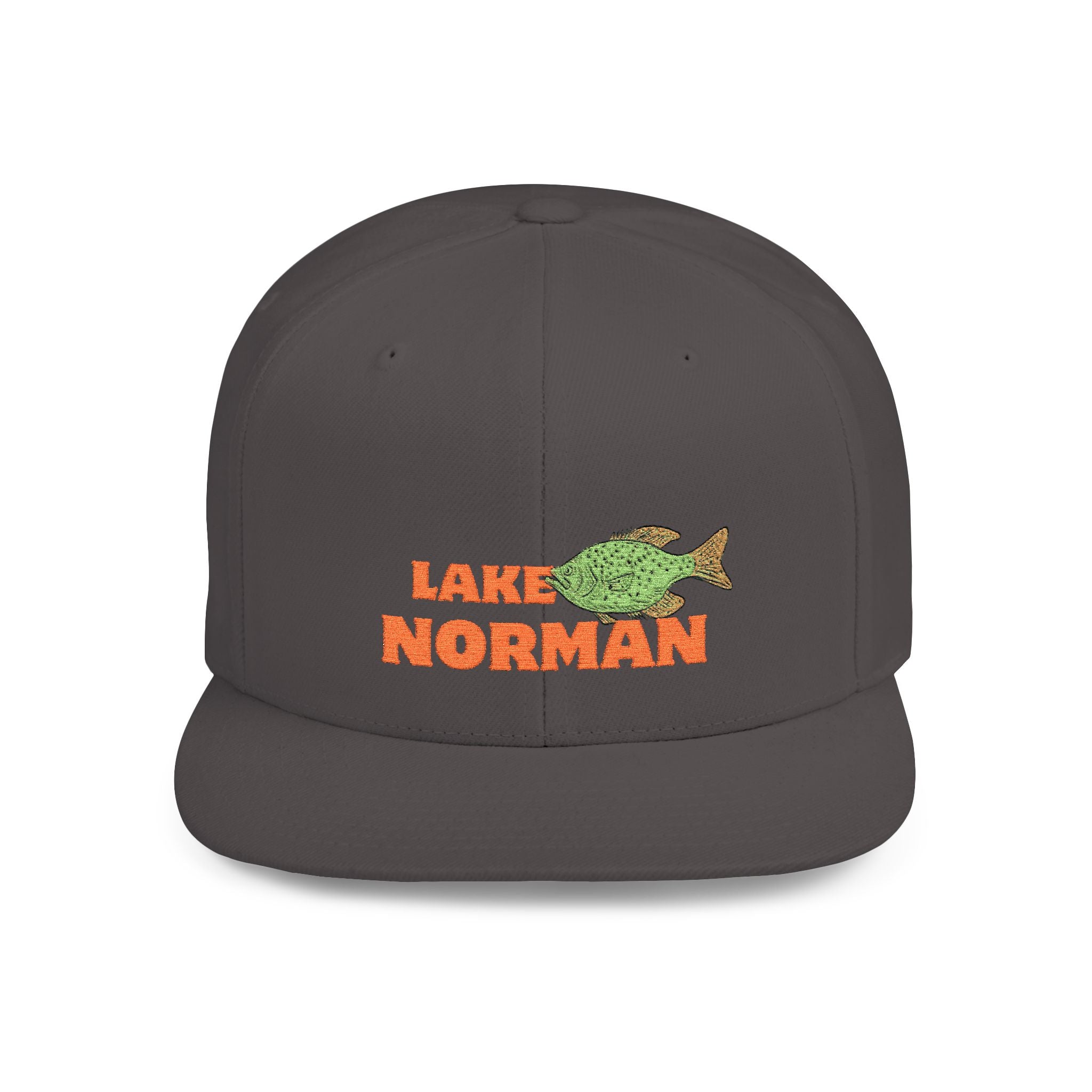 Lake Norman Fish Flat Bill Snapback Hat, Fishing Cap, Outdoor Gear, Lake House Gift, Summer Accessories, Stylish Headwear