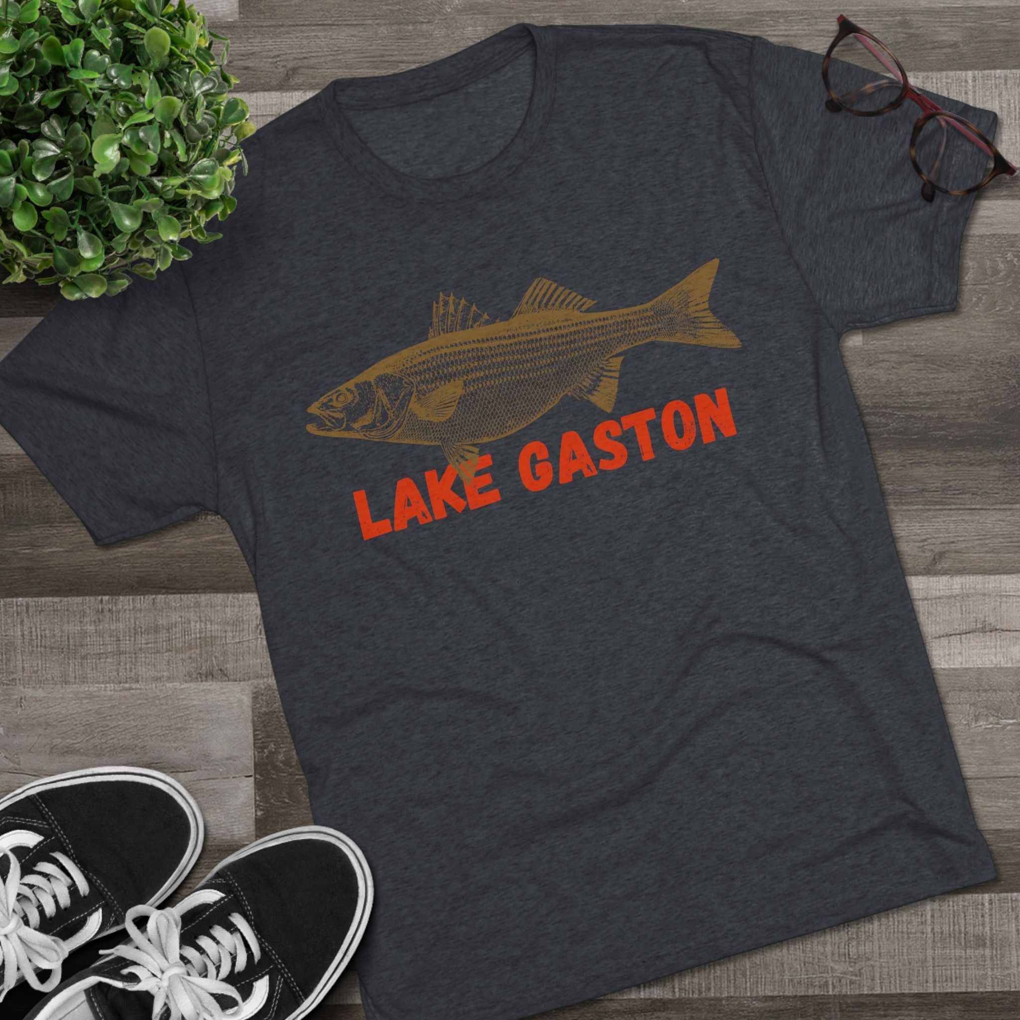 Lake Gaston Fishing Tee, Unisex Crew Neck Shirt, Summer Lake Apparel, Gift for Fishermen, Outdoor Adventure T-Shirt, Lake House Style
