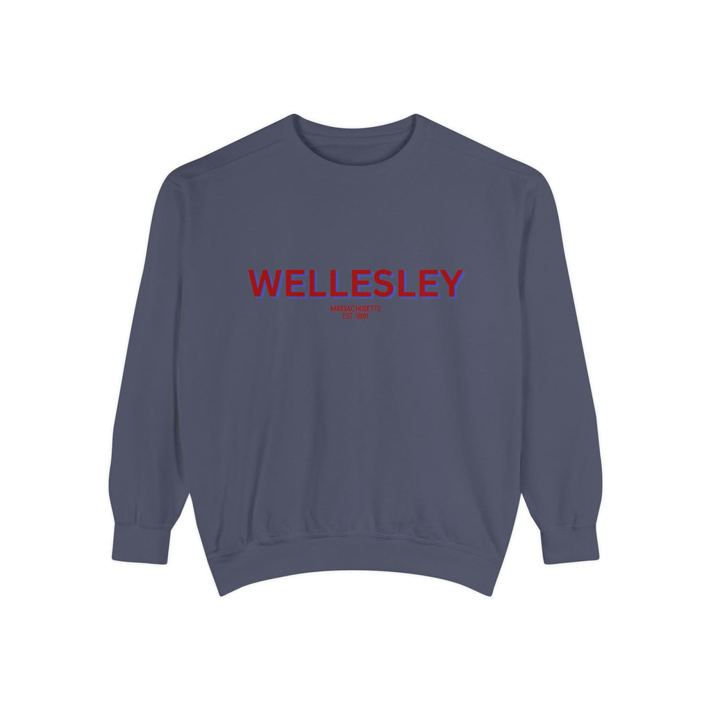 Wellesley Unisex Garment-Dyed Sweatshirt | Cozy Fashion, Perfect for Casual Outings, Gifts, Fall & Winter Style, Everyday Comfort