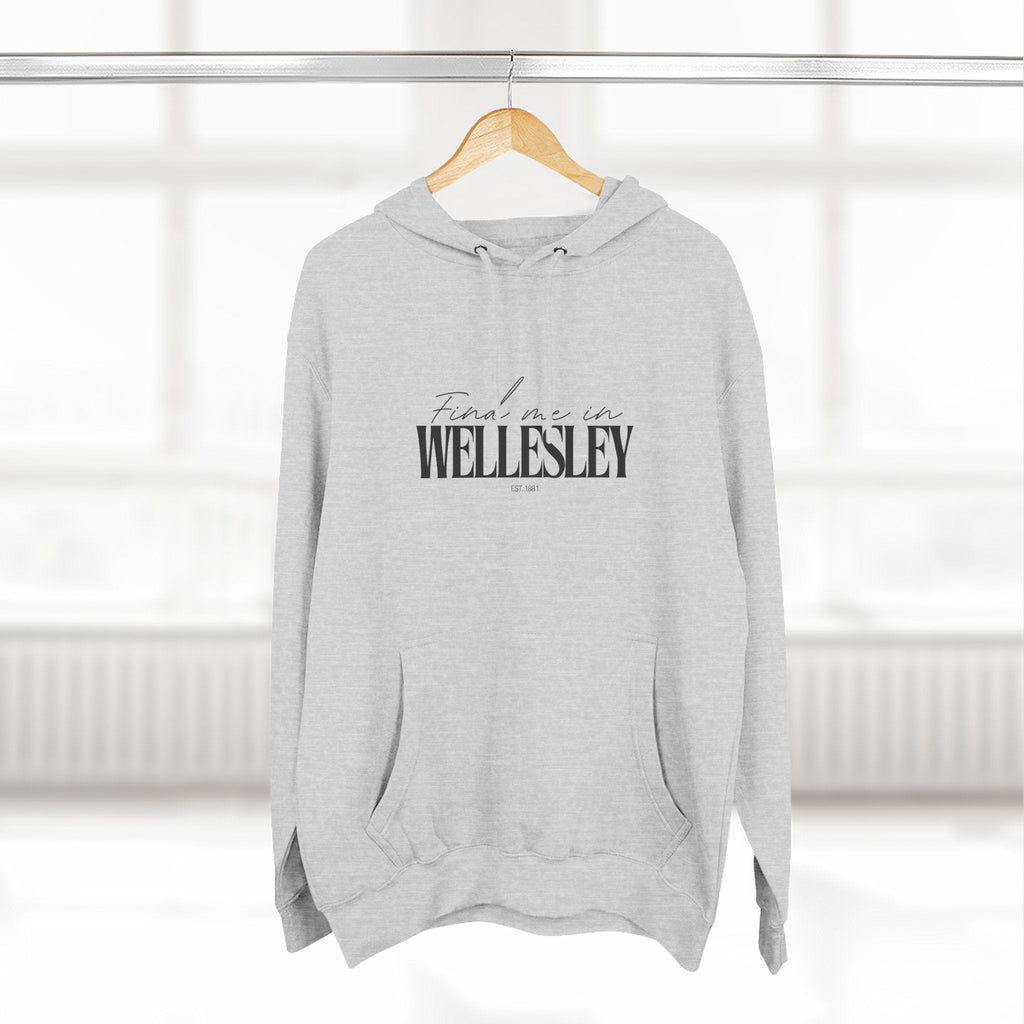 Wellesley Stylish Three-Panel Fleece Hoodie for Everyday Comfort, Personalized Gift, Casual Wear, Unisex Hoodie, Cozy Fashion