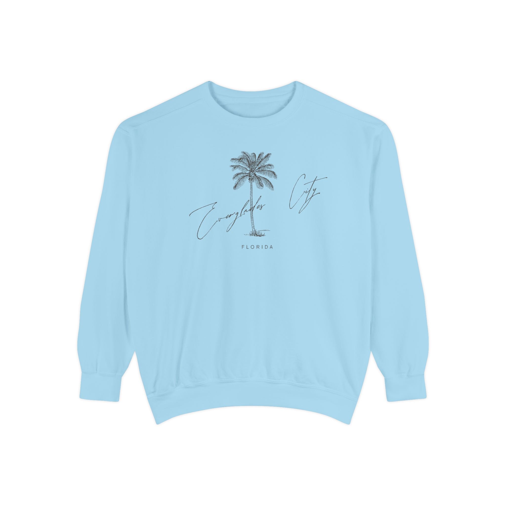 Everglades City Chill Vibes Sweatshirt - Unisex Garment-Dyed Style, Perfect for Lounging