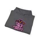 Halloween Trick or Treat Hoodie, Cozy Unisex Sweatshirt, Perfect for Fall Celebrations, Spooky Season Apparel, Gift for Halloween Lovers