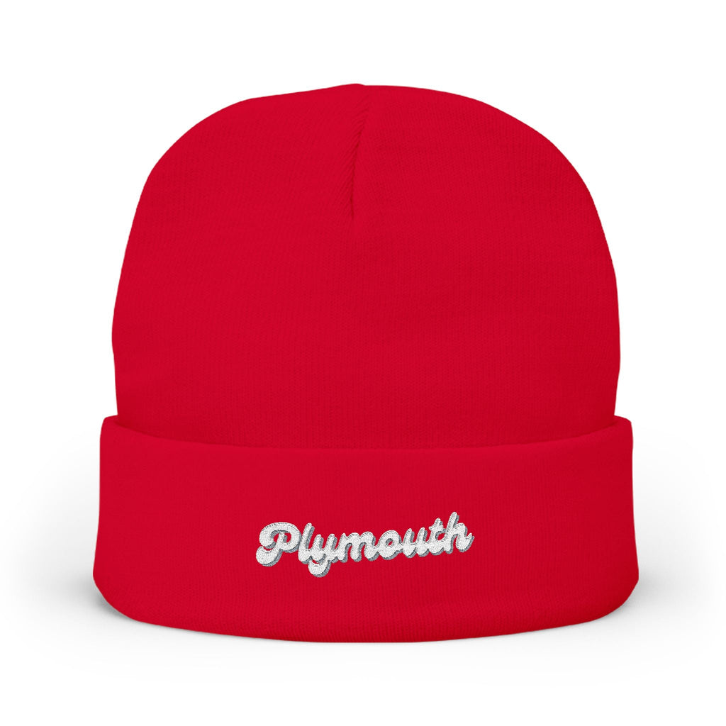 Plymouth Cozy Embroidered Knit Beanie | Winter Hat, Casual Fashion Accessory, Gift for Him/Her, Cozy Style, Outdoor Wear