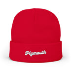 Plymouth Cozy Embroidered Knit Beanie | Winter Hat, Casual Fashion Accessory, Gift for Him/Her, Cozy Style, Outdoor Wear