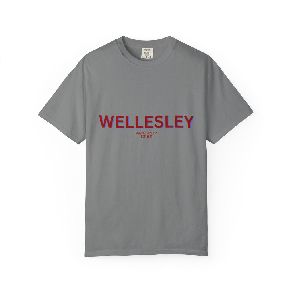 Wellesley Garment-Dyed Unisex T-Shirt, Casual Tee, Vintage Style Shirt, Everyday Wear, Birthday Gift, Unique Apparel