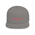 Wellesley Stylish Flat Bill Snapback Hat with Design, Perfect for Casual Outings, Streetwear, Gifts, Festivals, Everyday Wear
