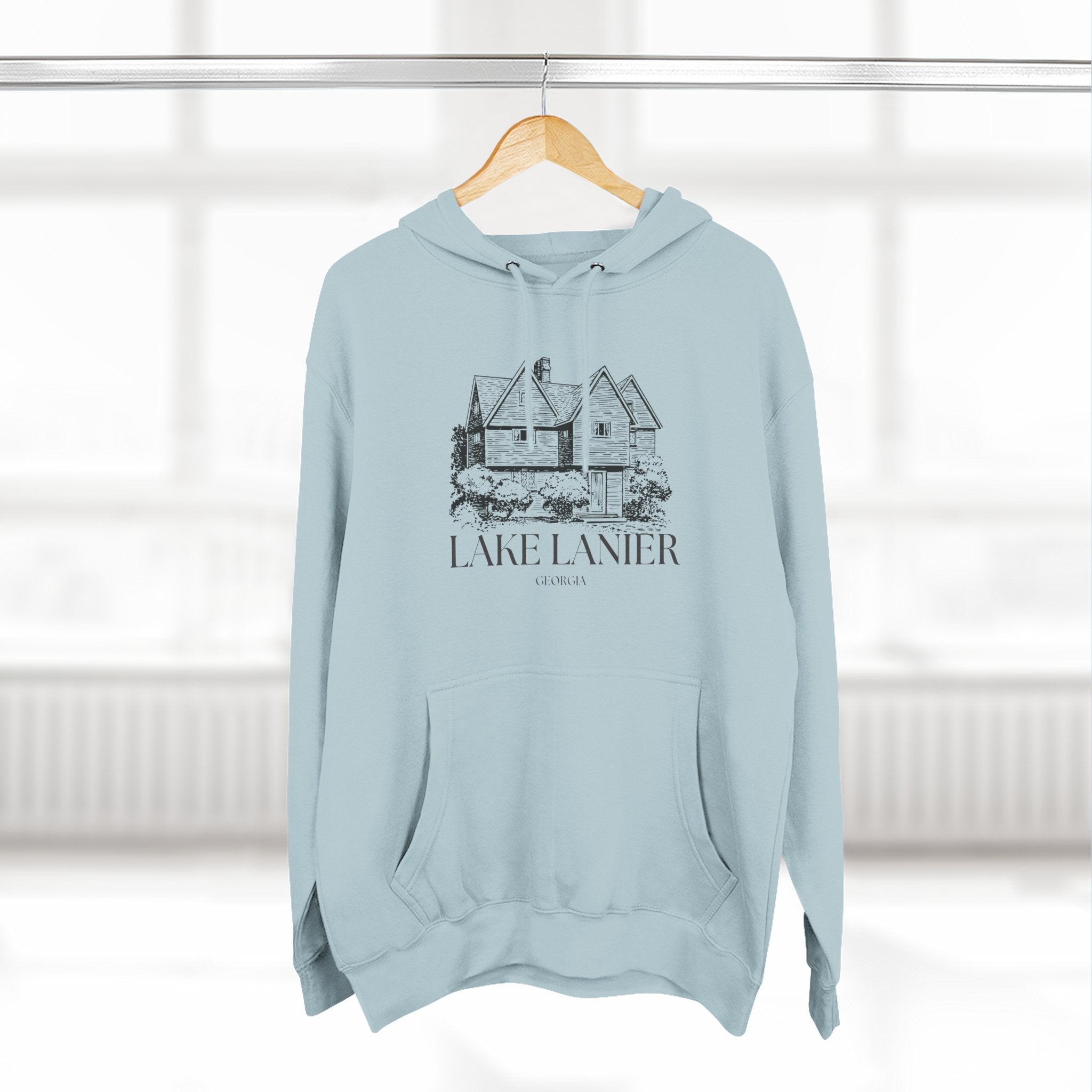 Cozy Lake Lanier Fleece Hoodie - Perfect for Relaxing, Outdoor Adventures, Gifts for Nature Lovers, Fall and Winter Apparel