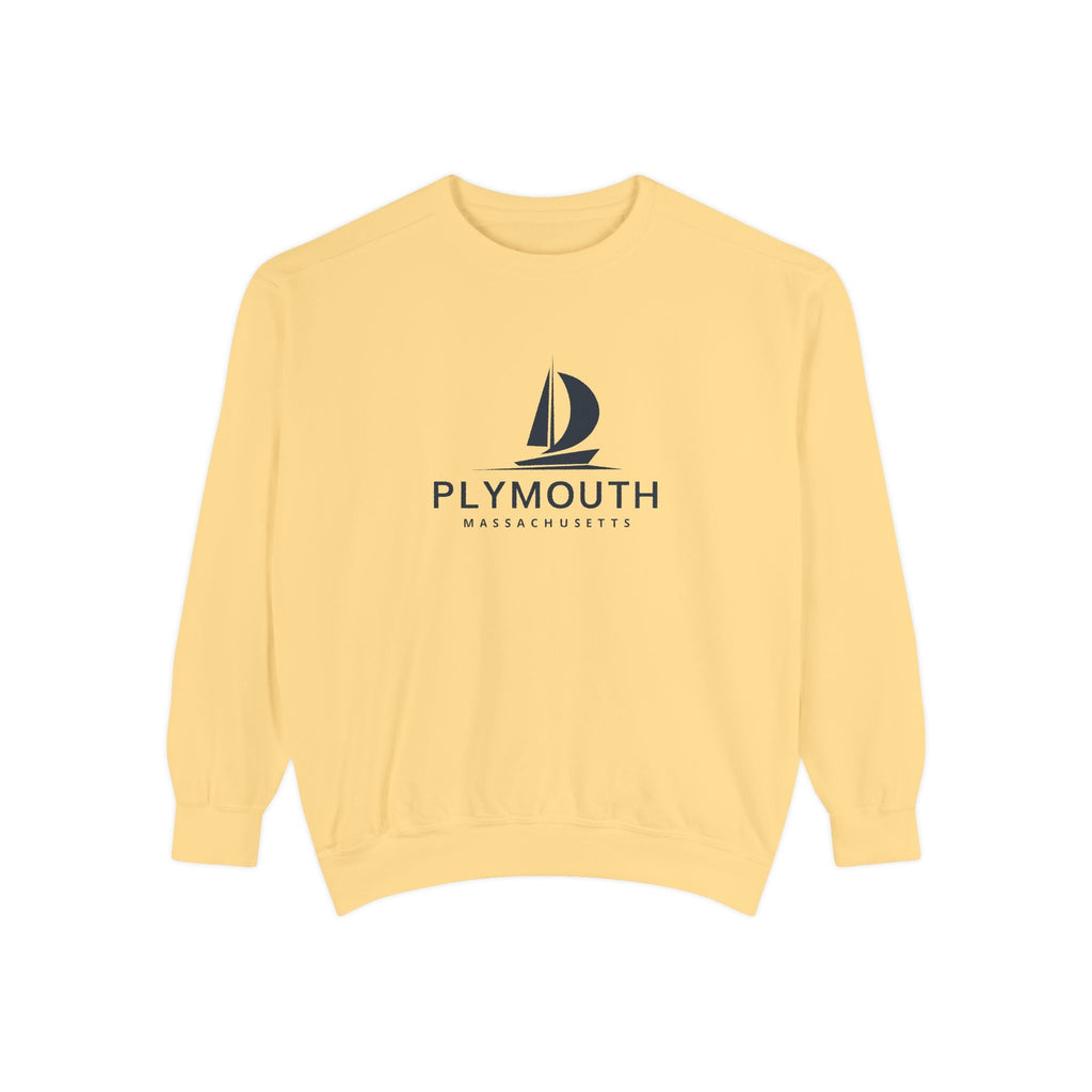 Plymouth Vibes Unisex Sweatshirt | Garment-Dyed Comfort, Perfect for Casual Outings, Travel, Gifts, Autumn Days