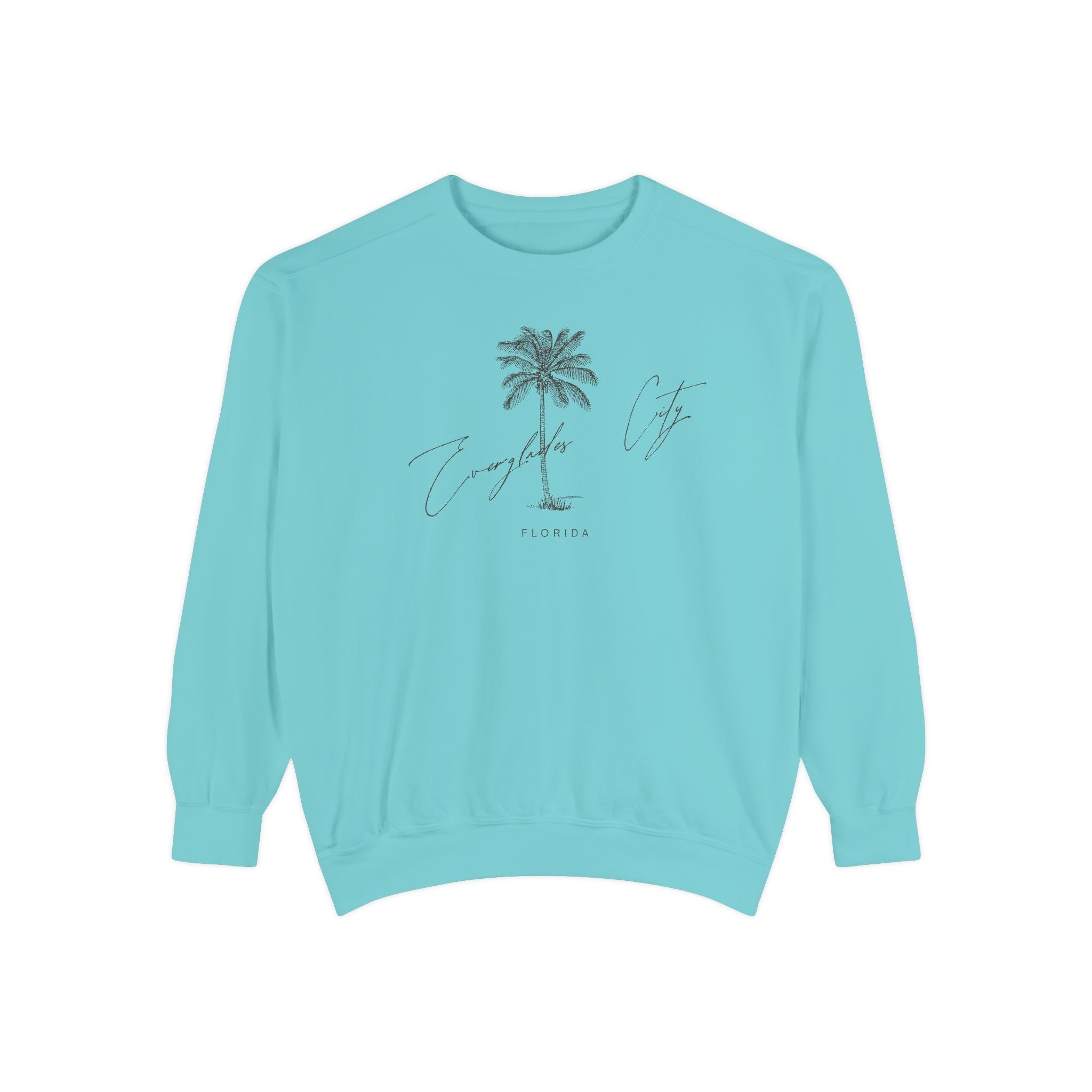 Everglades City Chill Vibes Sweatshirt - Unisex Garment-Dyed Style, Perfect for Lounging